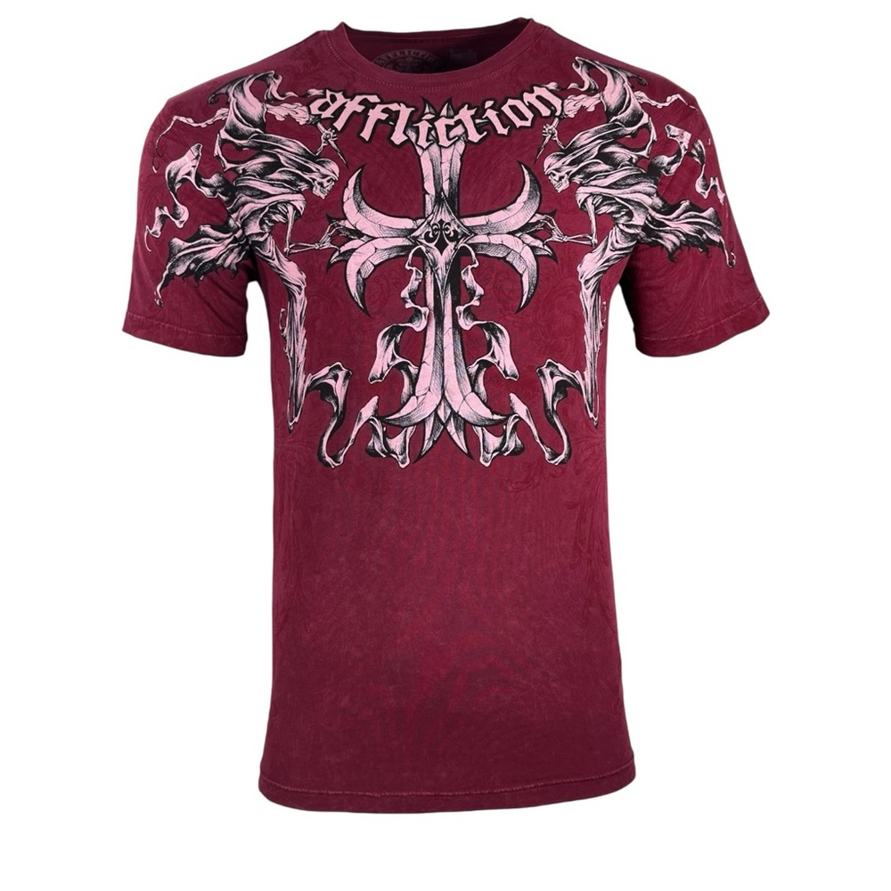 Affliction Men's Red Graphic T-Shirt